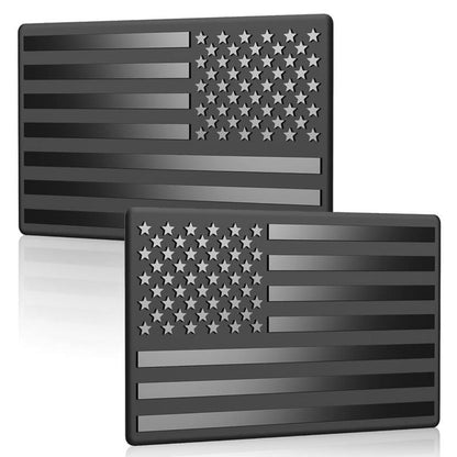 3D All-Black American Flag Emblem Decal